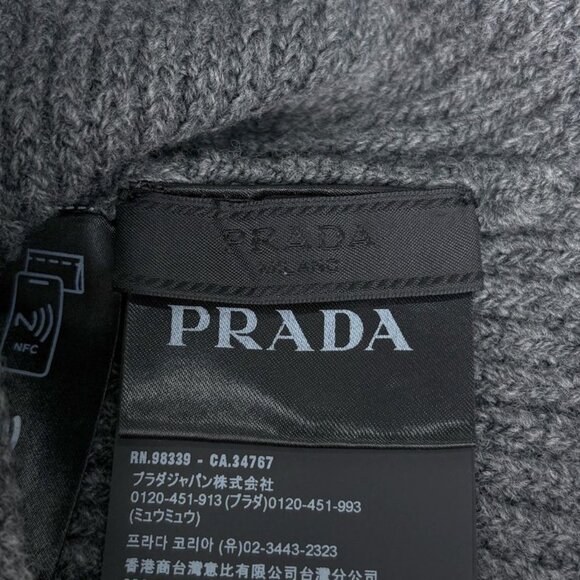Prada Knit Cap Hat Wool Cashmere Gray main image 4